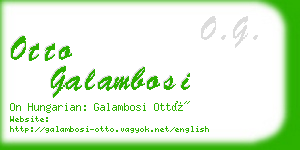 otto galambosi business card